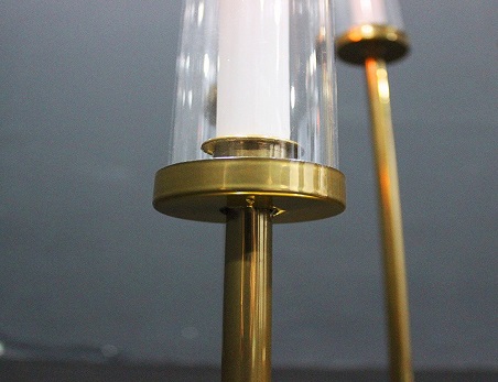 8 Arms Gold Cluster Candle Holder With 8 Glass Shades