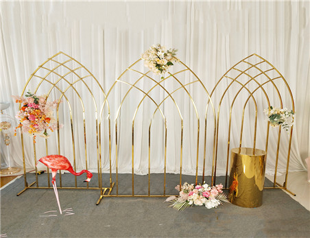 ANNIELU metal geometry stage backdrop set wedding decoration