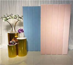 Wedding Decoration Supplies Square Acrylic Velvet Backdrop Baby Pink And Blue Backdrop