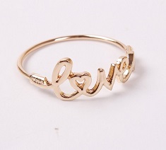 Gold Metal Letter Love Napkin Rings