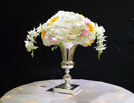 Sliver Metal Trumpet Vase For Wedding