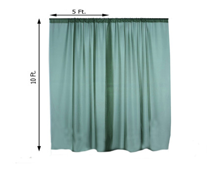 Pack of 2 | 5FTx10FT Fire Retardant Sheer Voile Premium Curtain Panel Backdrops With Rod Pockets