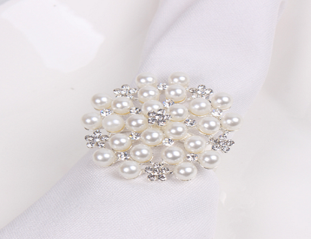 Pearl Flower Shape Napkin Ring