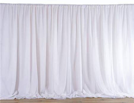 Wholesale Sheer Voile Curtain Panel Party Wedding Decoration Fireproofing Pipe And Drape