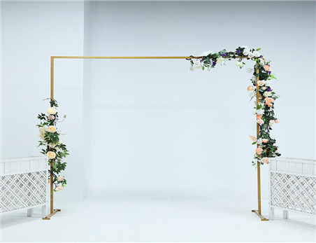 8Ft x 8Ft Gold Metal Wedding Arch Photo Booth Ceremony Backdrop Stand